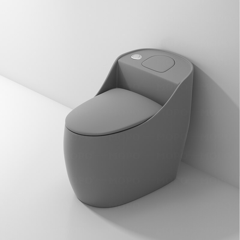 Modern Egg Shaped Gray Toilets Design S Trap Siphon Jet Flushing One Piece Ceramic Toilet Bowl