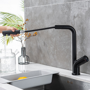 7-Shaped High Quality  Pull-Out Sprayer Kitchen Faucet Matte Black Hot and Cold Water Faucet