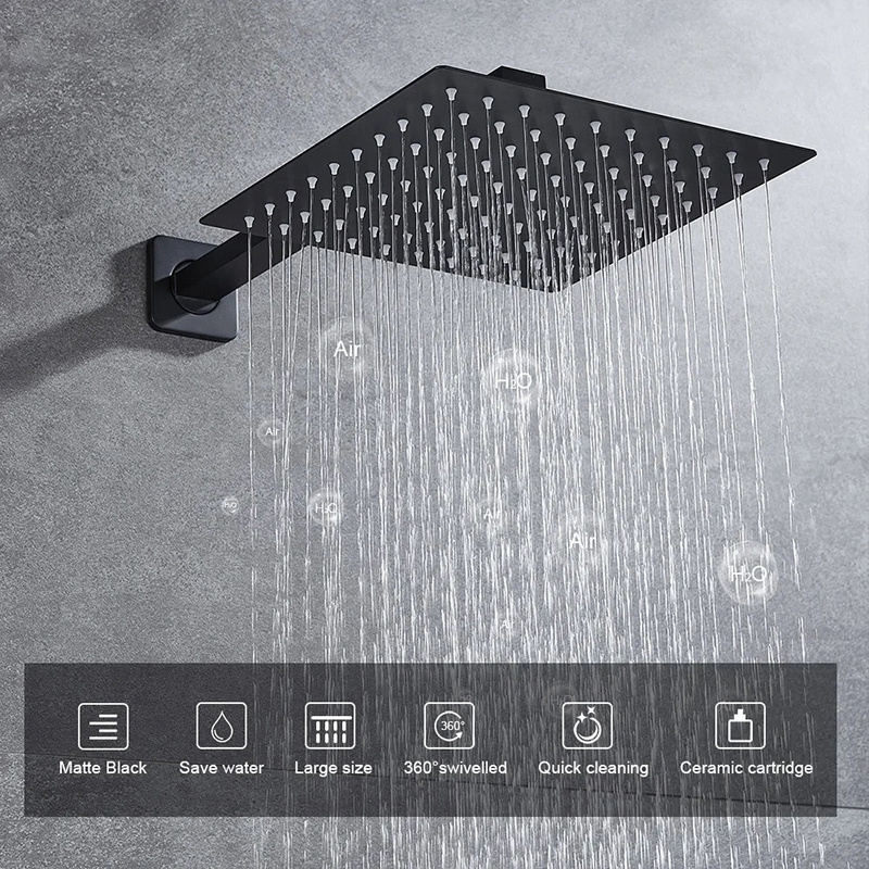 Factory Direct Shower Systems Bathroom CUPC Brushed Golden Shower Faucet Wall Mounted Rainfall Shower Systems