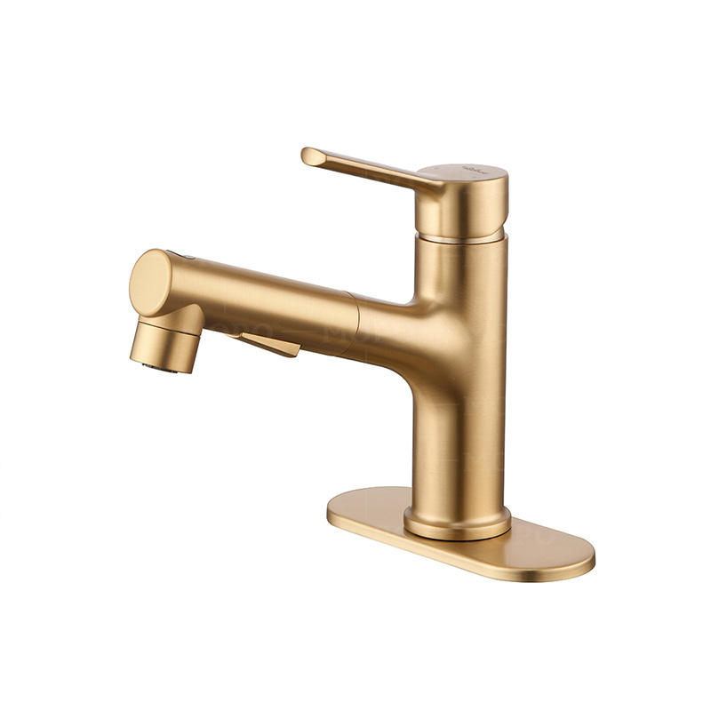 Hot Selling Low Price Modern Bath Bathroom Faucet Pull Out Brass Single Hole Hot Cold Water Basin Vanity Faucets