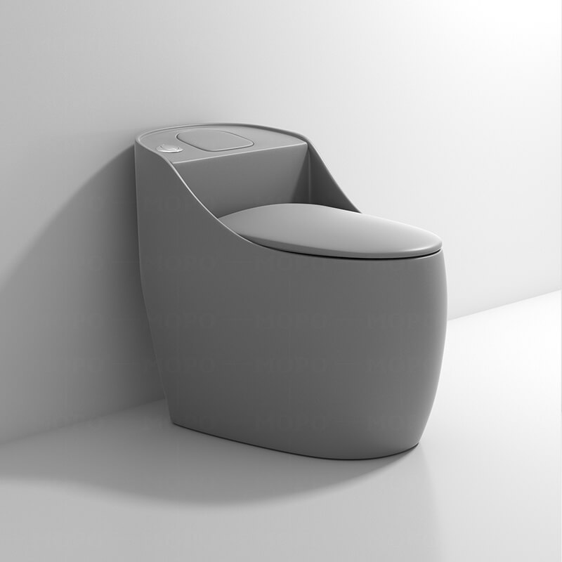 Modern Egg Shaped Gray Toilets Design S Trap Siphon Jet Flushing One Piece Ceramic Toilet Bowl