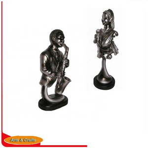 Polyresin modern abstract musician statue with electroplating colors