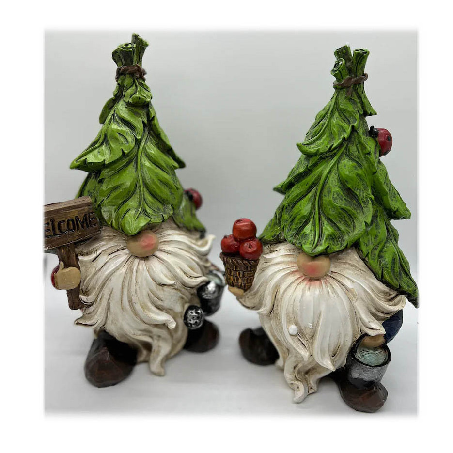 Spring Garden Gnome Mini Sitting Gnomes Set of 3 Miniature Unique Home Decor Yard Garden