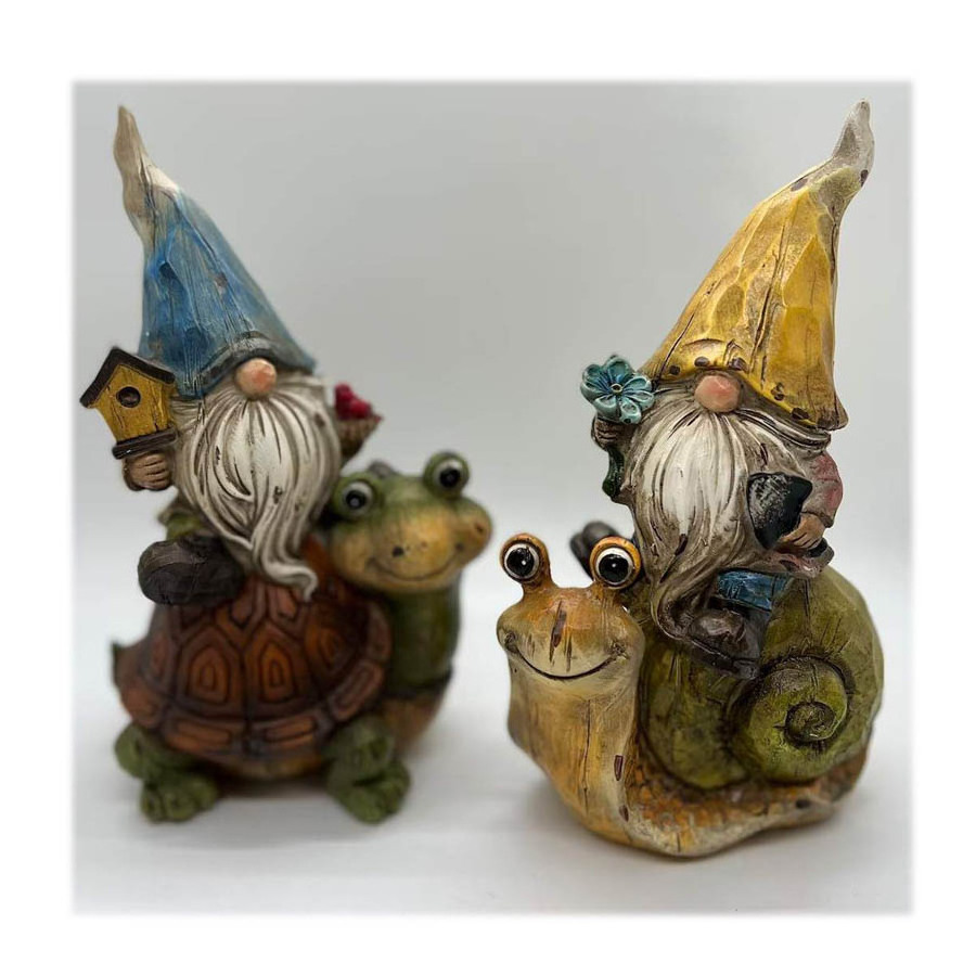 Spring Garden Gnome Mini Sitting Gnomes Set of 3 Miniature Unique Home Decor Yard Garden