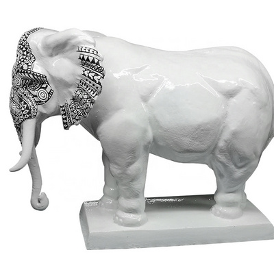 Model glossy resin white elephant statue of Polyresin elephant table decoration