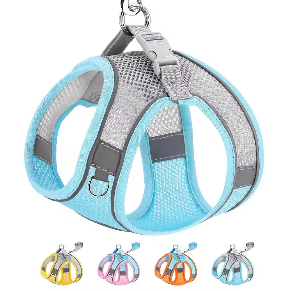 Small Puppy Dog Harness Leash Set Soft Breathable Pet Cat Harness Mesh Dogs Cat Vest with Lead for Small Dogs  Kitten