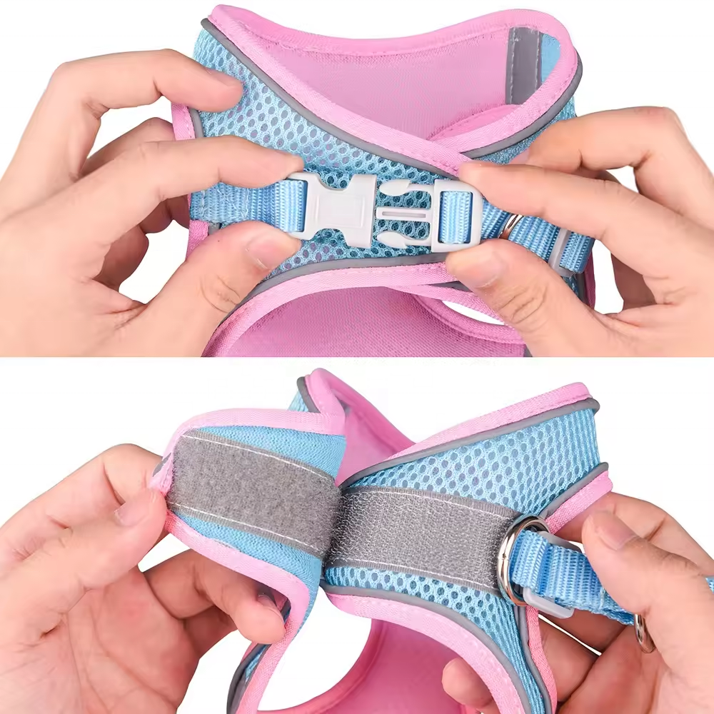 Small Puppy Dog Harness Leash Set Soft Breathable Pet Cat Harness Mesh Dogs Cat Vest with Lead for Small Dogs  Kitten