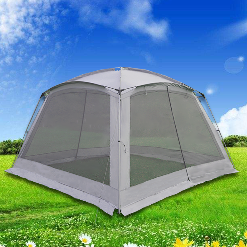 3.65*3.65 m tent with awning, sunshade tent, Portable Mesh Screenhouse Arbor Canopy for Backyard and Camping