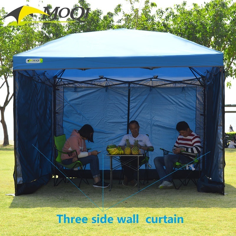 Easy Pop-up Canopy Tent  Instant Canopies with 4 Removable  Mosquito Netting and Shade Curtains  SideWalls Blue