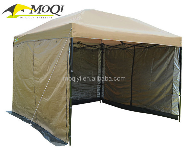 Outdoor Gazebo Canopy, Steel  Frame Outdoor Patio Gazebo with four moving  Polyester Curtains and Air Venting Screens