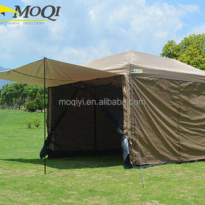 Outdoor Gazebo Canopy, Steel  Frame Outdoor Patio Gazebo with four moving  Polyester Curtains and Air Venting Screens