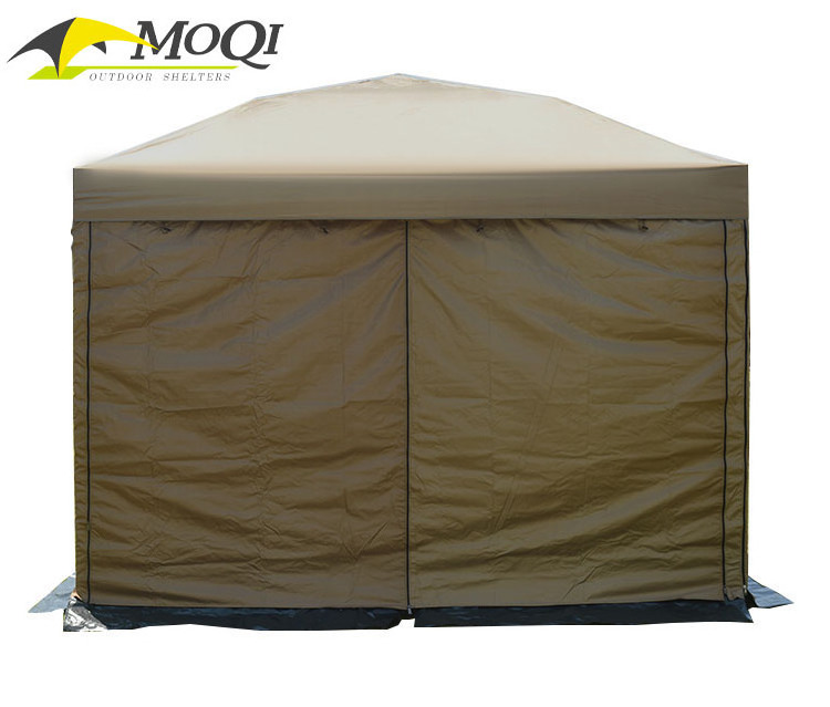 Outdoor Gazebo Canopy, Steel  Frame Outdoor Patio Gazebo with four moving  Polyester Curtains and Air Venting Screens