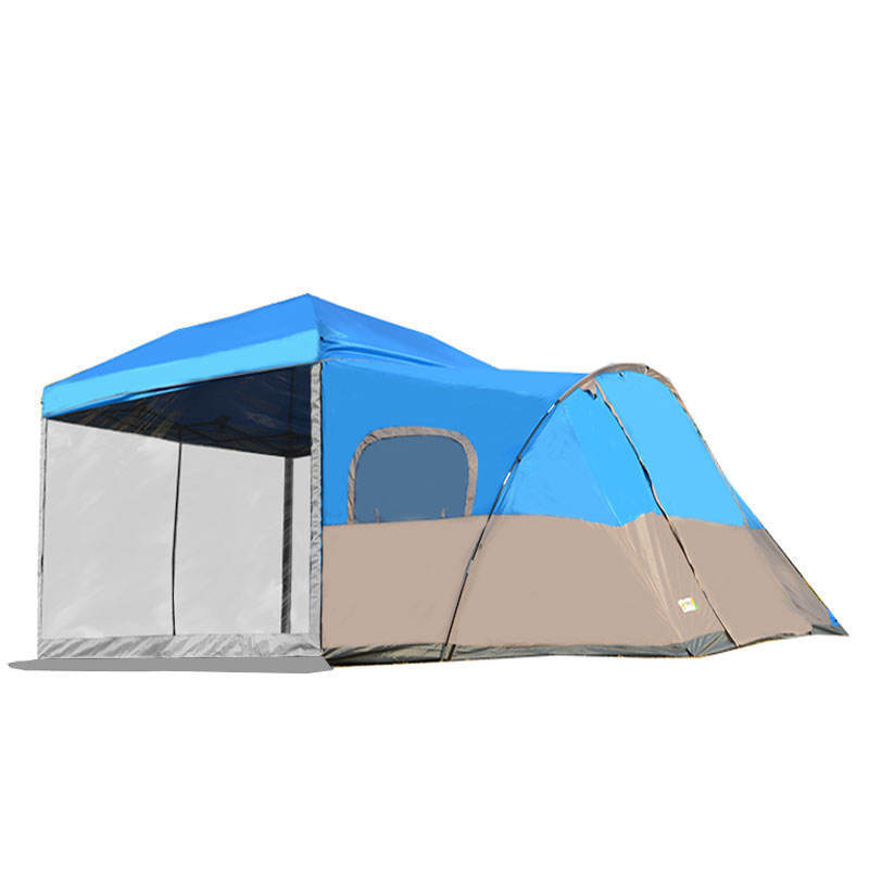 MOQI Canopy With Extended Shelter Family Tent A Mosquito-proof and Rain-proof Leisure Tourism Tents for Camping Extension Tent