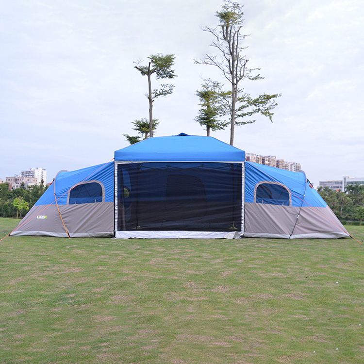 MOQI Canopy With Extended Shelter Family Tent A Mosquito-proof and Rain-proof Leisure Tourism Tents for Camping Extension Tent