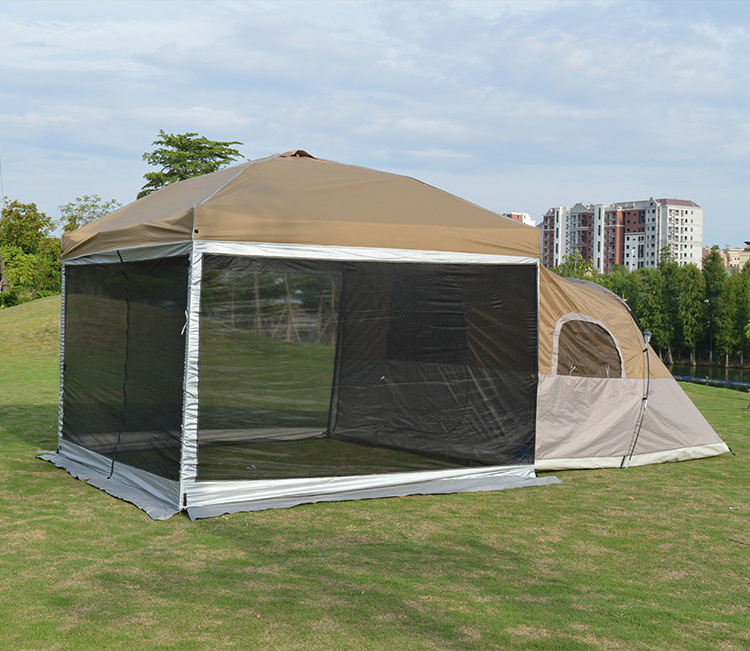 Factory Direct High Quality Outdoor Fold  Camping  Extension Tent, Fiberglass Pole  Family Tent with Oxford Fabric