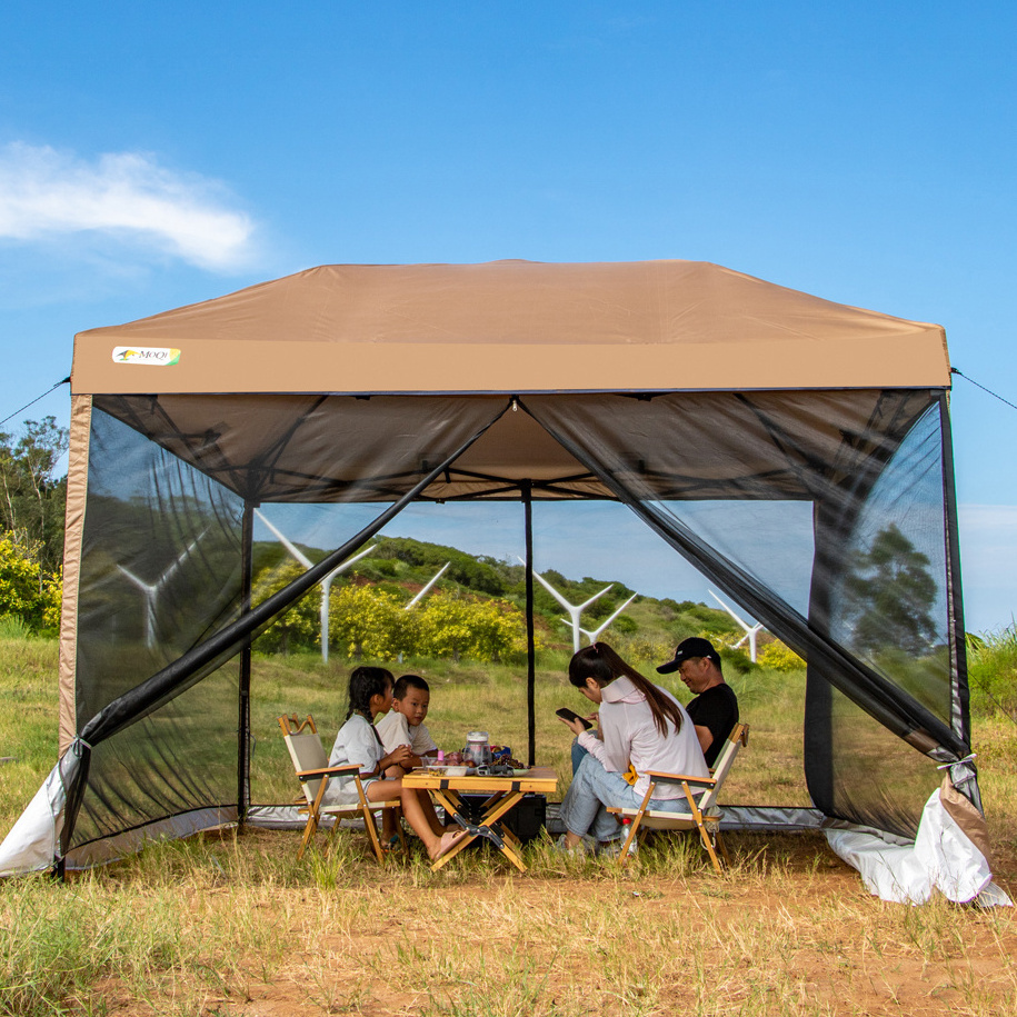 Xiamen MOQI Quick Opening Sunshade Canopy Rainproof Waterproof Instant Gazebo Tent Outdoor Gazebos 3x3