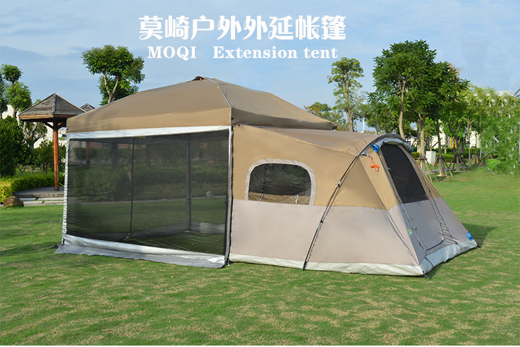 Factory Direct High Quality Outdoor Fold  Camping  Extension Tent, Fiberglass Pole  Family Tent with Oxford Fabric