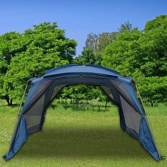 Xiamen moqi 3.65*3.65M Net Yarn Canopy Sunshade Ceiling Outdoor Camping Gazebo High Density B4 Mesh Yarn Screen Gazebo Tent