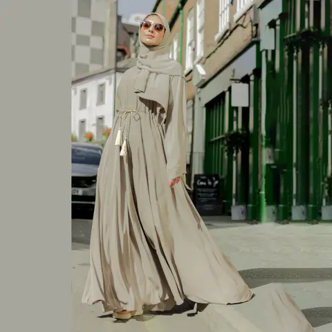 New Model Pakistan Abaya In Wholesale Long Open Muslim Kaftan Abaya Traditional clothing polyester abaya with scarf For Woman