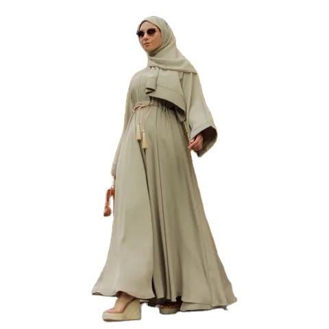 New Model Pakistan Abaya In Wholesale Long Open Muslim Kaftan Abaya Traditional clothing polyester abaya with scarf For Woman