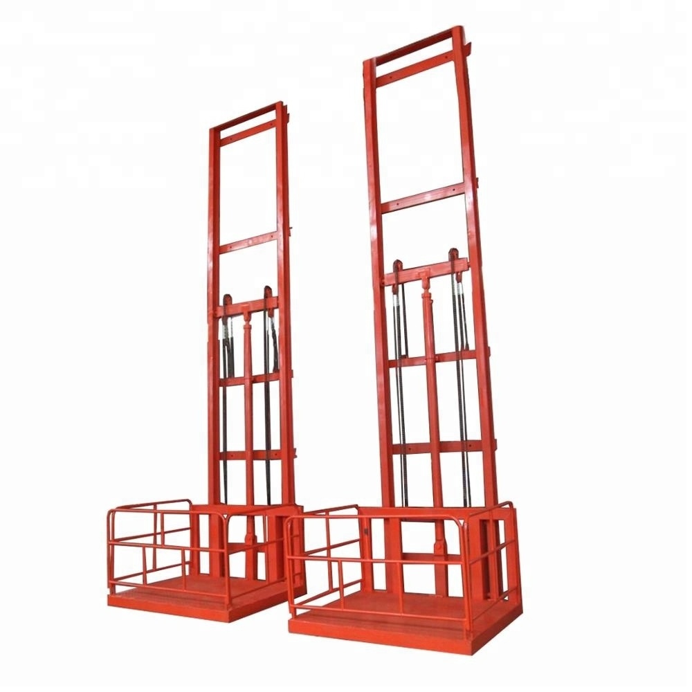 Rail guide freight platform/hydraulic vertical small cargo lift