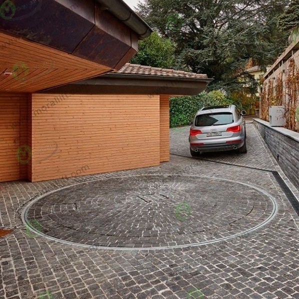 Portable car turntable for car parking in tight driveway