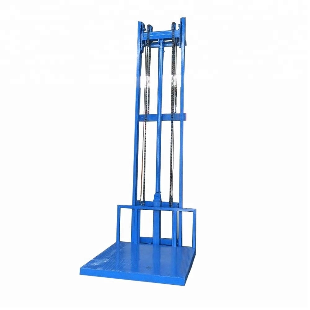 Rail guide freight platform/hydraulic vertical small cargo lift