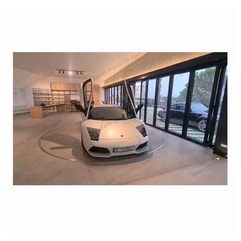 Garage driveway turntable for car parking