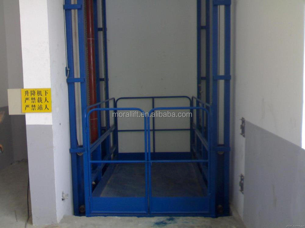 Guide rail used goods elevators for sale /vertical hydraulic freight elevator/warehouse cargo lift