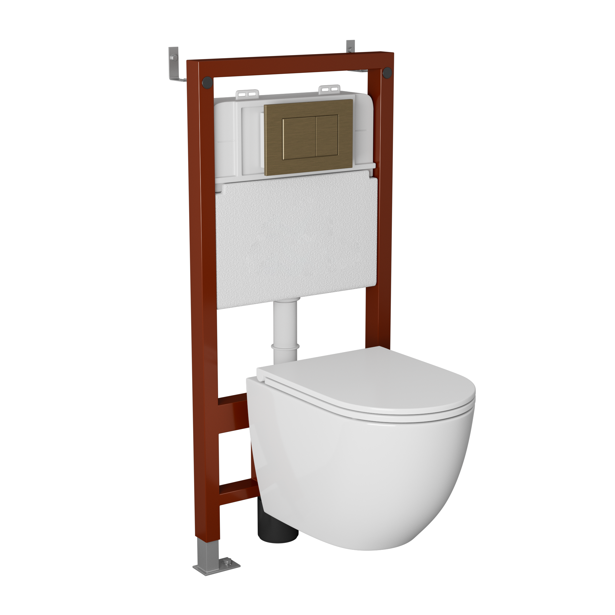 Wall hung toilet ABS project plastic push dual button for concealed cistern toilet water tank