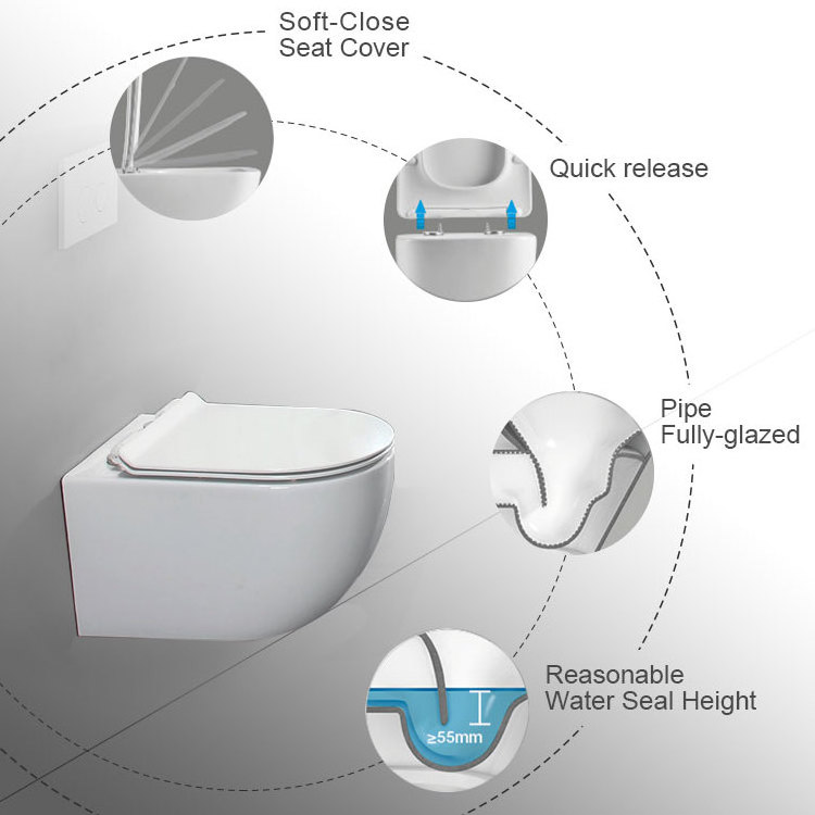 Concealed Cistern wall mounted toilet floating toilet wc suspendu complet wall hung toilet