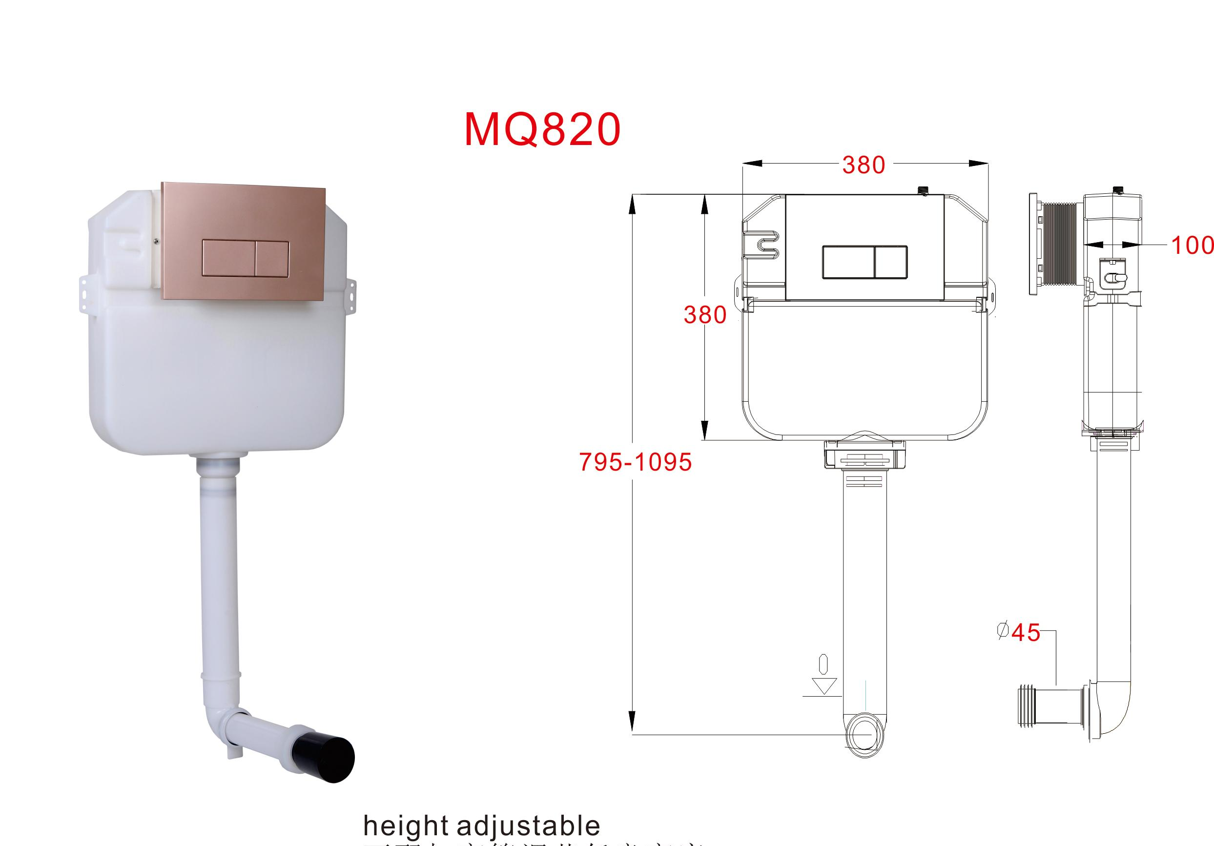 Squatting Pan With Battery Sensor Concealed Toilet Cistern wall hung hidden toilet water tank