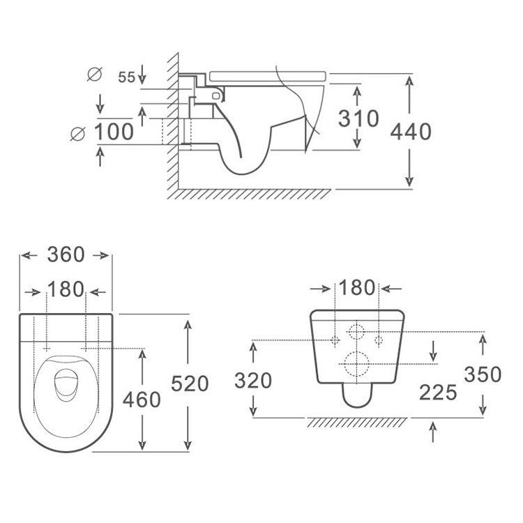 Concealed Cistern wall mounted toilet floating toilet wc suspendu complet wall hung toilet