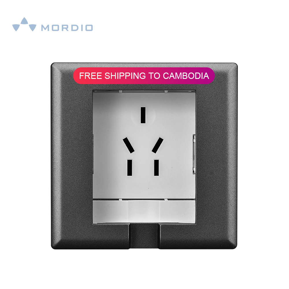 Free shipping for Cambodia factory price  PC material space saving concealed installation outlet hide plug wall socket