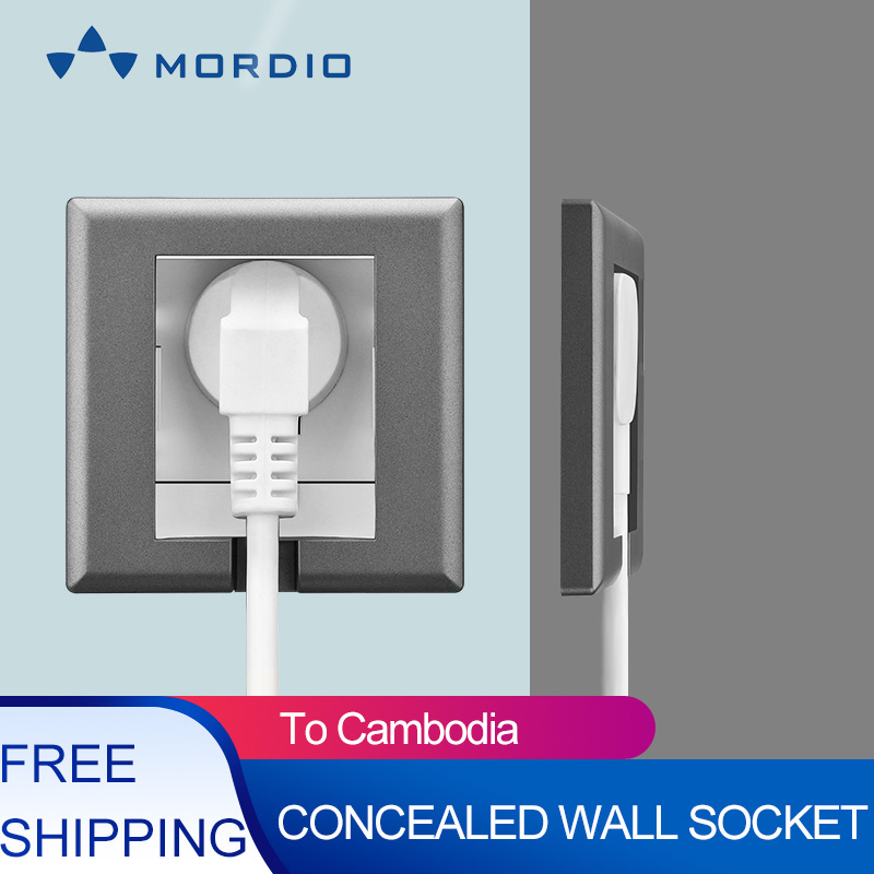 Cambodia free shipping space saving concealed installation outlet hide plug electric wall socket outlet for cambodia