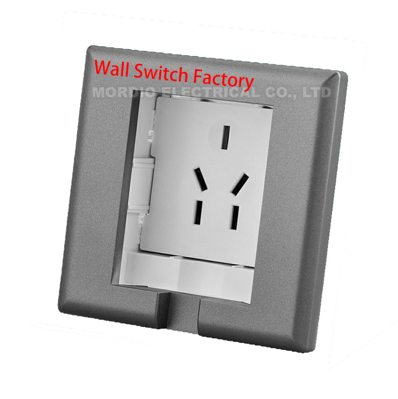 Free shipping for Cambodia factory price  PC material space saving concealed installation outlet hide plug wall socket