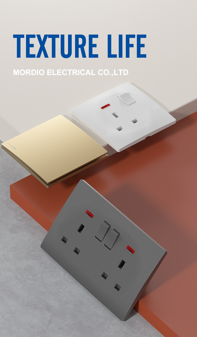 T4 electrical supplies UK/BS multi plug socket  wall switch socket Myanmar Cambodia Iraq electrical sockets and switches