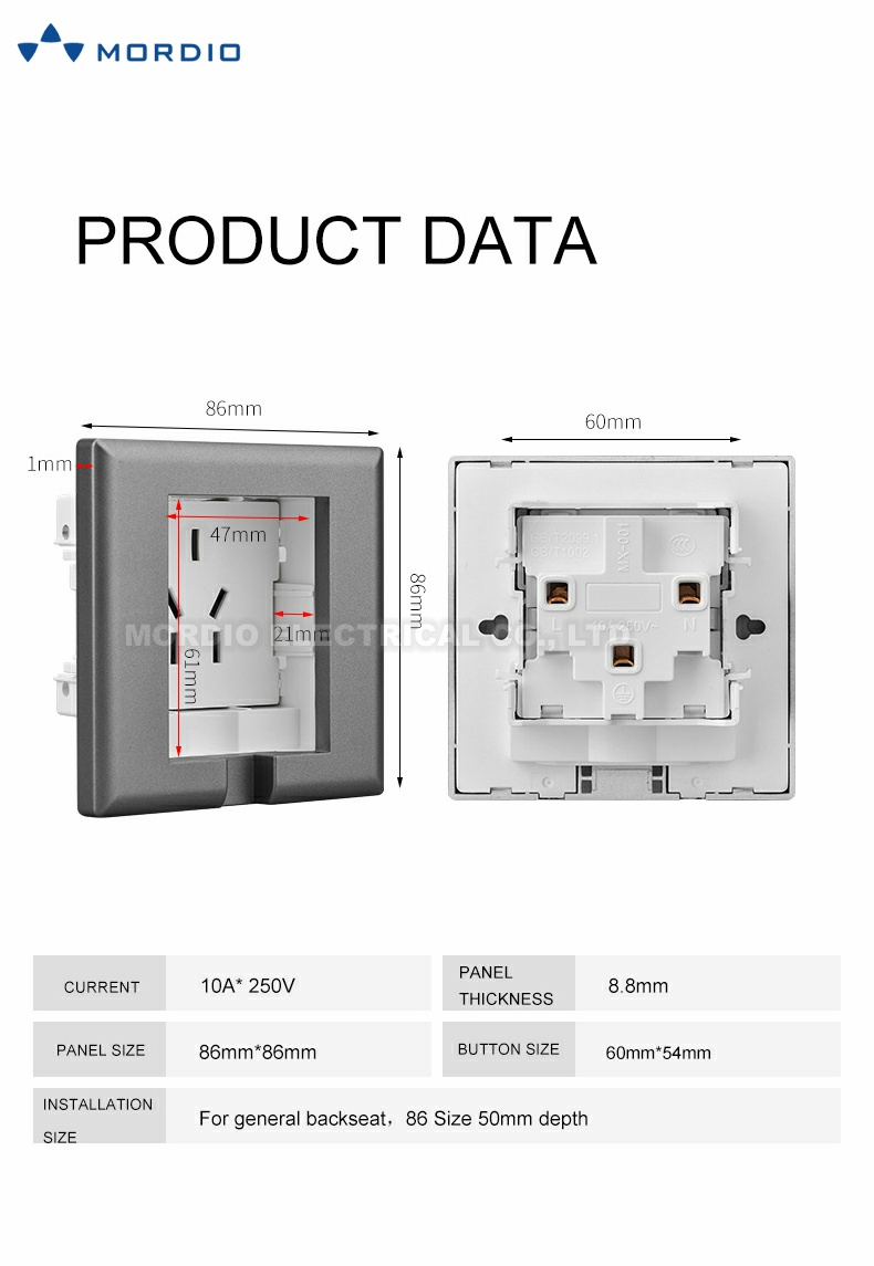 Cambodia free shipping space saving concealed installation outlet hide plug electric wall socket outlet for cambodia