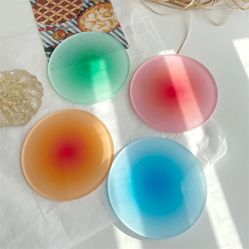 Polychrome Acrylic Coasters Ins Style Drink Mug Pad Mat Under Glass Hot Utensil Decorative Tray Table Decoration For Kitchen