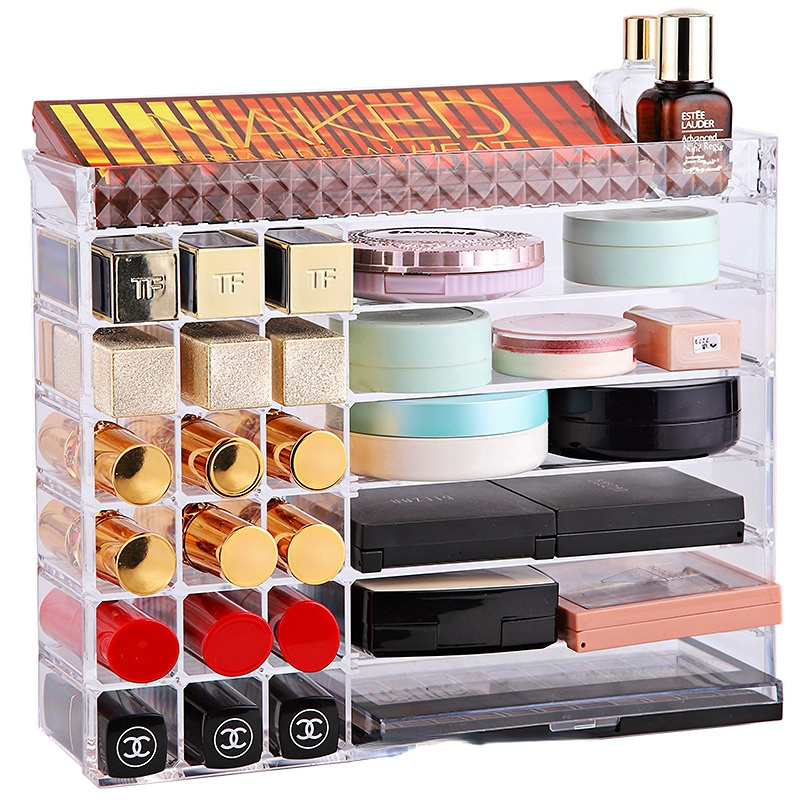 Diamond Pattern Lipstick Box Powder Air Cushion Shelf Lipstick Display Stand Cosmetics Storage Box Model Creative