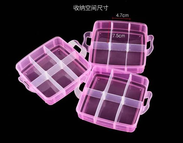 3-layers Detachable DIY Desktop Storage Box Clear Plastic Storage Box Jewelry Organizer Holder Cabinets For Beads Crafts Case