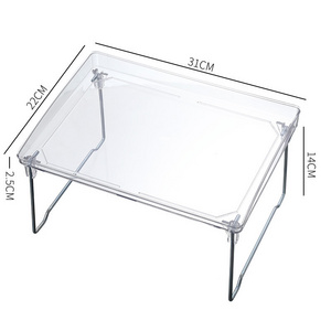 Luxury Transparent Multifunctional Storage Rack Kitchen Shelf Desktop Folding Cosmetics Bathroom Shelf