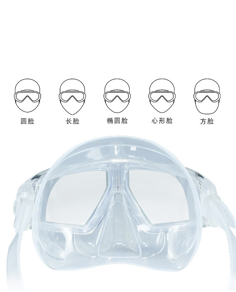 Diving Mask Panoramic Swim Mask Anti-Fog Scuba Diving Goggles Tempered Glass Dive Mask Adult Youth Swim Goggles with Nose Cover