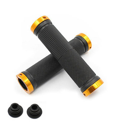 Bike Handlebar Grips Double Lock on Locking Bicycle Handlebar Grips Rubber Soft Anti-Skid Cycling Bike Grips for Mountain MTB