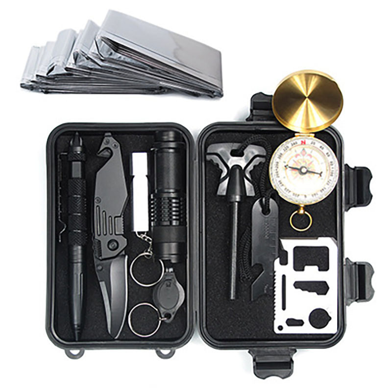 Survival Kit 10 in 1 Survival Gear Tool Gadgets Emergency Equipment Supplies Kits Stocking Stuffers for Hiking Camping Adventure