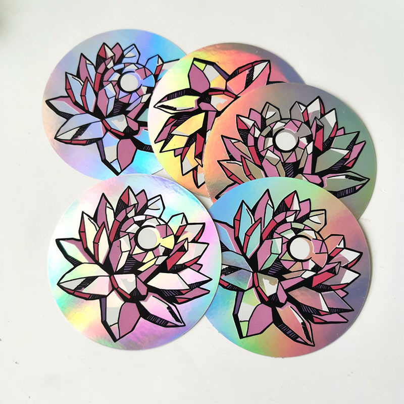 Best Selling Waterproof High Quality Logo Printed Foil Vinyl Holographic Hat Label Stickers Custom Die Cut Hologram Sticker