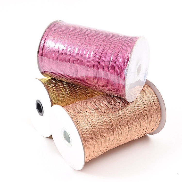 Hot Sale 1/4'' Glitter Elastic Band/Strap/String/Tape 6mm Metallic Stretchy Webbing for Hats/Garment/Notebook/Face Masks/Toys