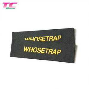 Wholesale Custom End Fold Woven Garment Label Tags HD Damask Woven Label Tag For Clothing