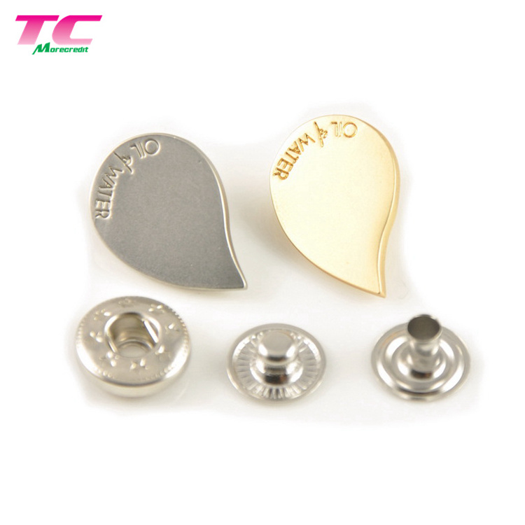 Custom Square Metal Press Button With Diamond, Silver Crystal Metal Snap Button For Jeans Clothing