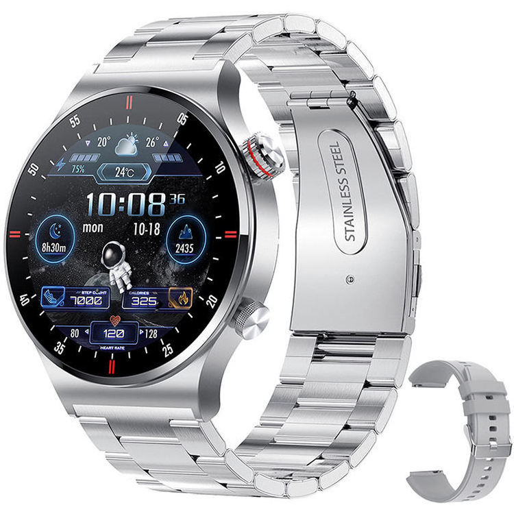 1.28inch QW33 Smartwatch BT Call Fitness Tracker Round Screen Smart Watch With Stainless Steel Band For Men and Women